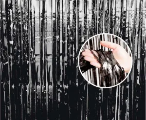 Dekorativní závěs Godan B&C černý, 90x240 cm (PF-KDCN)