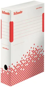 Archivační box Esselte Speedbox - bílý/červený 80 mm x 250 mm x 350 mm (623985)