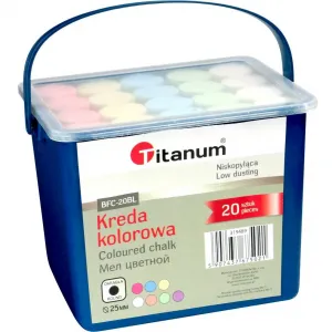 Titanová barevná křída 25 ks kulatých ?25 mm v kbelíku