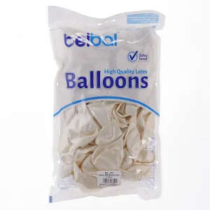 Partydeco metalizovaný gumový balónek 100 ks bílý metalizovaný 12 palců (12m-070)
