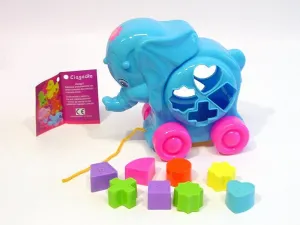 Vzdělávací traktor Adar, s bloky, smíšené vzory, výška cca 18 cm, v síťce (051959)