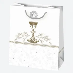 Pol-mak dárková taška dekorativní brokátu přijímání 190mm x 230mm x 105mm (t4b)