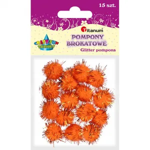 Titanum Craft-Fun Series třpytivé oranžové bambulky 15 ks (338539)