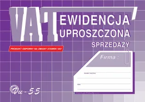 Ofsetový tisk Michalczyk i Prokop Ewidencja uproszczona sprzedaży A5 32k. (Vu-55)