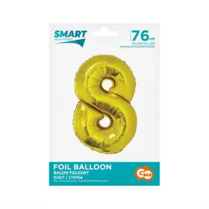 Balónek Godan Smart číslo 8 ze zlaté fólie 76 cm (CH-SZL8)