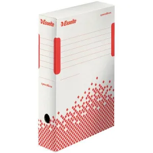 Archivační box Esselte Speedbox - bílý/červený 80 mm x 250 mm x 350 mm (623985)