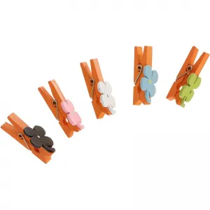 Dřevěná ozdoba Titanum Craft-Fun Series clothespins flowers (C708)