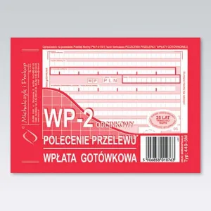 Michalczyk i Prokop samokopírovatelný příkaz k převodu peněz/platbě v hotovosti 2-odc. A6 80k. (449-5M)