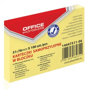 Kancelářské potřeby samolepicí poznámky žluté 100k 51mm x 76mm (14047511-06)