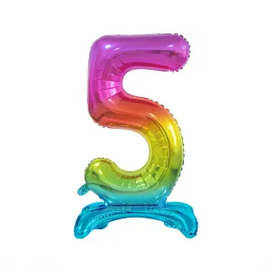 Godan Beauty&Charm gumový balónek stojící číslo rainbow 30cal (BC-AST5)