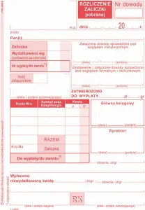 Ofsetový tisk Michalczyk i Prokop Rozliczenie zaliczki A6 40k. (409-5)