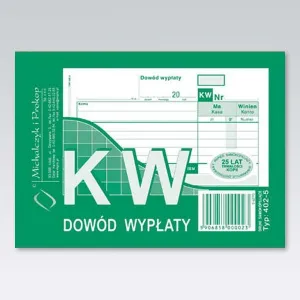 Michalczyk i Prokop self-copy print KW Dowód wypłaty A6 80k. (402-5)