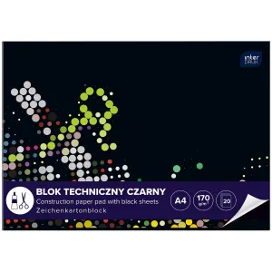 Interdruk technický blok A4 černý 170g 10k (ABLTA4C)