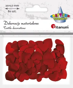 Titanum Craft-Fun Series látkové ozdoby srdce (BY002R)