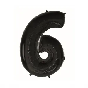 Fóliový balónek Godan číslo 6 BLACK 45cal (FG-C85CZ0)