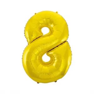 Fóliový balónek číslo 8 zlatý 85 cm