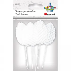 Titanum Craft-Fun Series látkový ornament Listy na drátku bílý (SY-005)