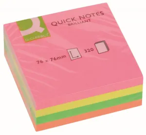 Q-Connect neonové samolepicí bločky neon 320k 76mm x 76mm (KF01348)