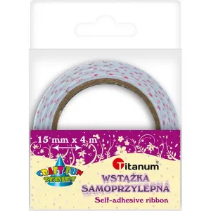 Titanum Craft-Fun Series textilní samolepicí tečky bílé 15mm 4m