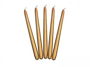 Partydeco Kuželová svíčka zlatá metalizovaná 1ks/10ks - zlatá 240mm (SKMET-019)