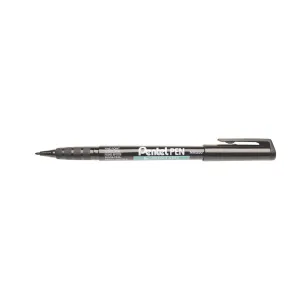 Permanentní popisovač Pentel, černý plochý/špendlíkový hrot