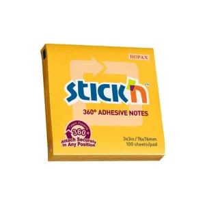 Stick'n 360 stupňů žluté tmavé 100k 76mm x 76mm samolepicí bankovky (21551)
