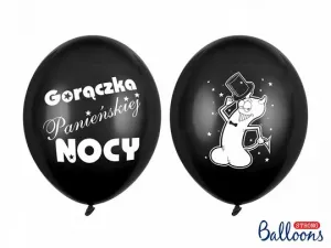 Partydeco Ladies' Night Fever gumový balón černý 300 mm (SB14P-241-010-6)