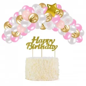 Arpex party set LUX narozeninové balónky pro dívky - 53 prvků (KP6722)