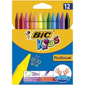 Bic Kids Plastidecor pastelky na svíčky 12 barev 12 barev (920299)