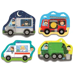 Trefl puzzle baby klasická vozidla a povolání 3, 4, 5, 6 el. (36071)
