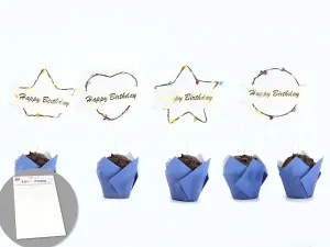 Dekorace na dort One Dollar TOPPER STARS HEART Circle LED 16x29cm (362147)