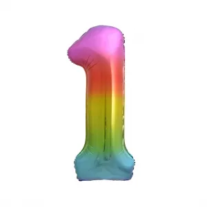 Godan číslo 1 duhový fóliový balónek 85 cm (HS-C34T1)