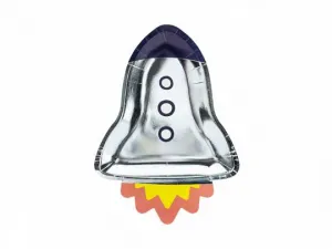 Partydeco jednorázový talíř Cosmos - Rocket, 21,5x29,5 cm (1 balení / 6 ks) 6 ks (TPP48)