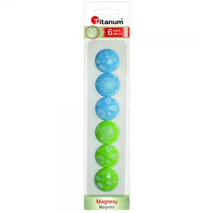 Titanové magnety - modré/zelené 30mm (30mm/6)