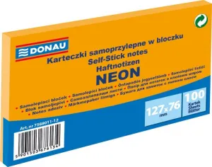 Donau Neonově oranžové samolepicí bločky 100k 127mm x 76mm (7588011-12)