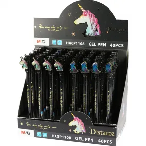 Gelové pero Unicorn se zátkou HAGP1108 0,5mm modrá tuha