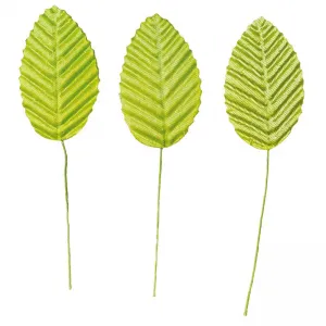 Látkový ornament řady Titanum Craft-Fun Světle zelené listy na drátu (SY-003)