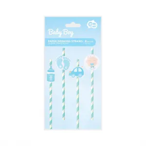 Godan papír BABY SHOWER chlapecká sláma, 20 cm 8 ks (QT-SPBB)