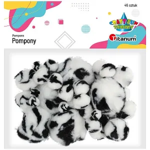 Titanum Craft-Fun Series tygrované bambulky bílé a černé 45 ks (16073F)