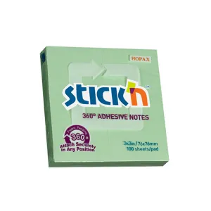 Stick'n 360 stupňů zelená 100k 76mm x 76mm samolepicí bankovky (21552)