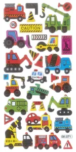 Nálepka (samolepka) Titanum Craft-Fun Series stavební vozidla, užitkové vypouklé (SK-071)