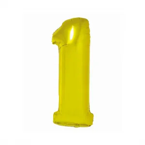 Balónek Godan Smart číslo 1 zlatá fólie 76cm (CH-SZLI)